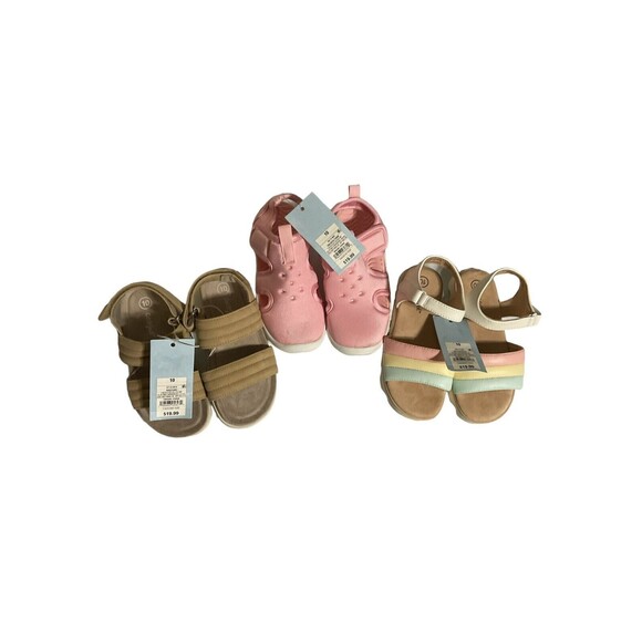 Cat & Jack Three Pairs Of Toddler Girl Sandals Size 10 NWT - Picture 1 of 11
